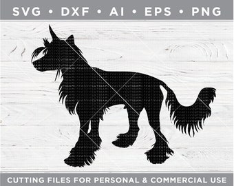 Chinese Crested Dog SVG,  Min Pin Silhouette SVG - Cutting files for Silhouette & Cricut, svg - dxf  ai  eps  png / n-022
