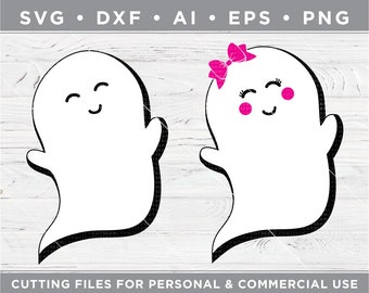 Ghost svg, cute ghost svg, Boo Svg, Bootiful SVG, halloween SVG - Cutting files for Silhouette & Cricut dxf / ai / eps / png fth-12