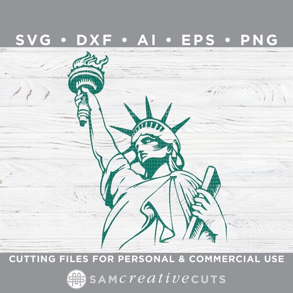 Statue of Liberty SVG, Lady Liberty svg, 4th of July SVG, America SVG  - Cutting files for Silhouette & Cricut svg-dxf-ai-eps-png p-005