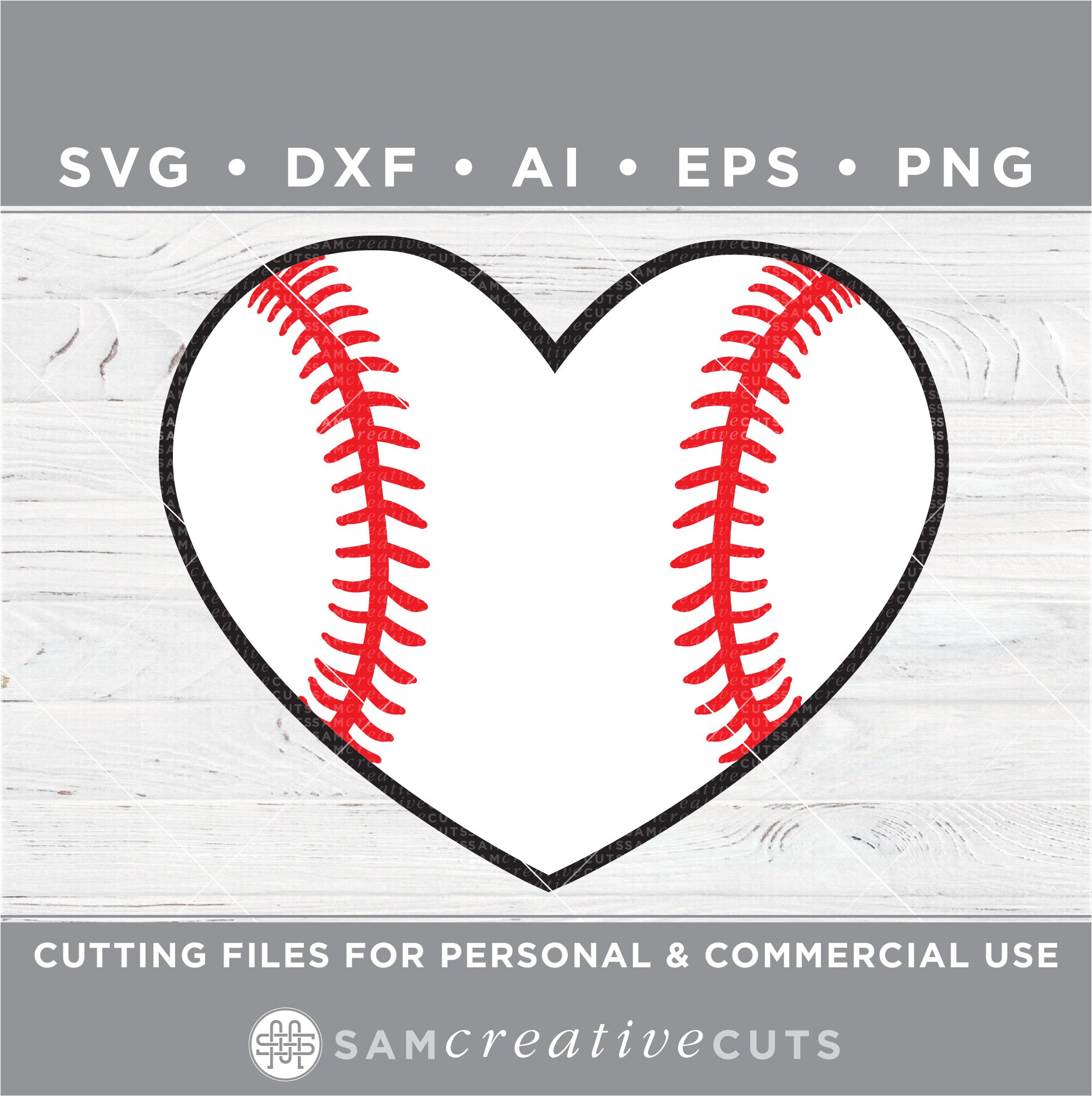 Baseball Heart SVG Softball Heart Cutting Files Silhouette Etsy