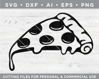 Pizza svg / Pepperoni Pizza svg / I Love Pizza svg / Food svg - Cutting files - Silhouette & Cricut dxf/ai/eps/png f-2