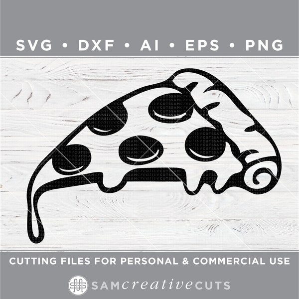 Pizza svg / Pepperoni Pizza svg / I Love Pizza svg / Food svg - Cutting files - Silhouette & Cricut dxf/ai/eps/png f-2