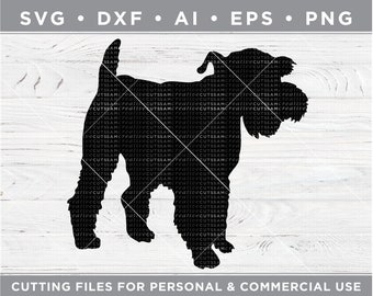 Miniature Schnauzer SVG, Min Schnauzer Silhouette SVG - Cutting files for Silhouette & Cricut, svg - dxf  ai  eps  png / n-029