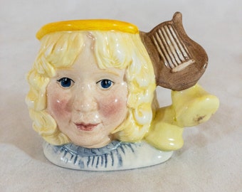 Vintage Royal Doulton The Angel D7051 Miniature Character Jug | Christmas Angel 1996 | England Collectible