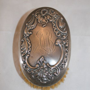 Vintage Victorian Silver Monogrammed Clothes Brush