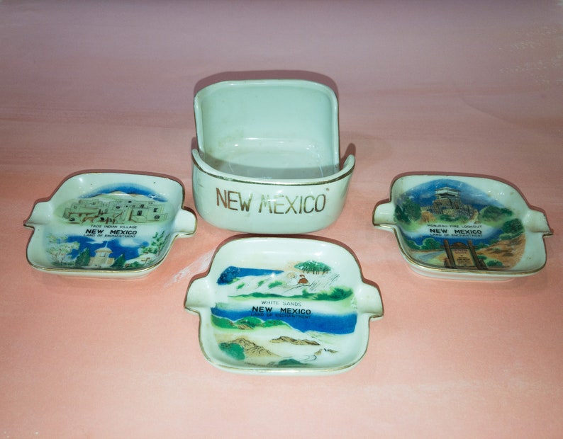 New Mexico Mini Souvenir Ashtray Set