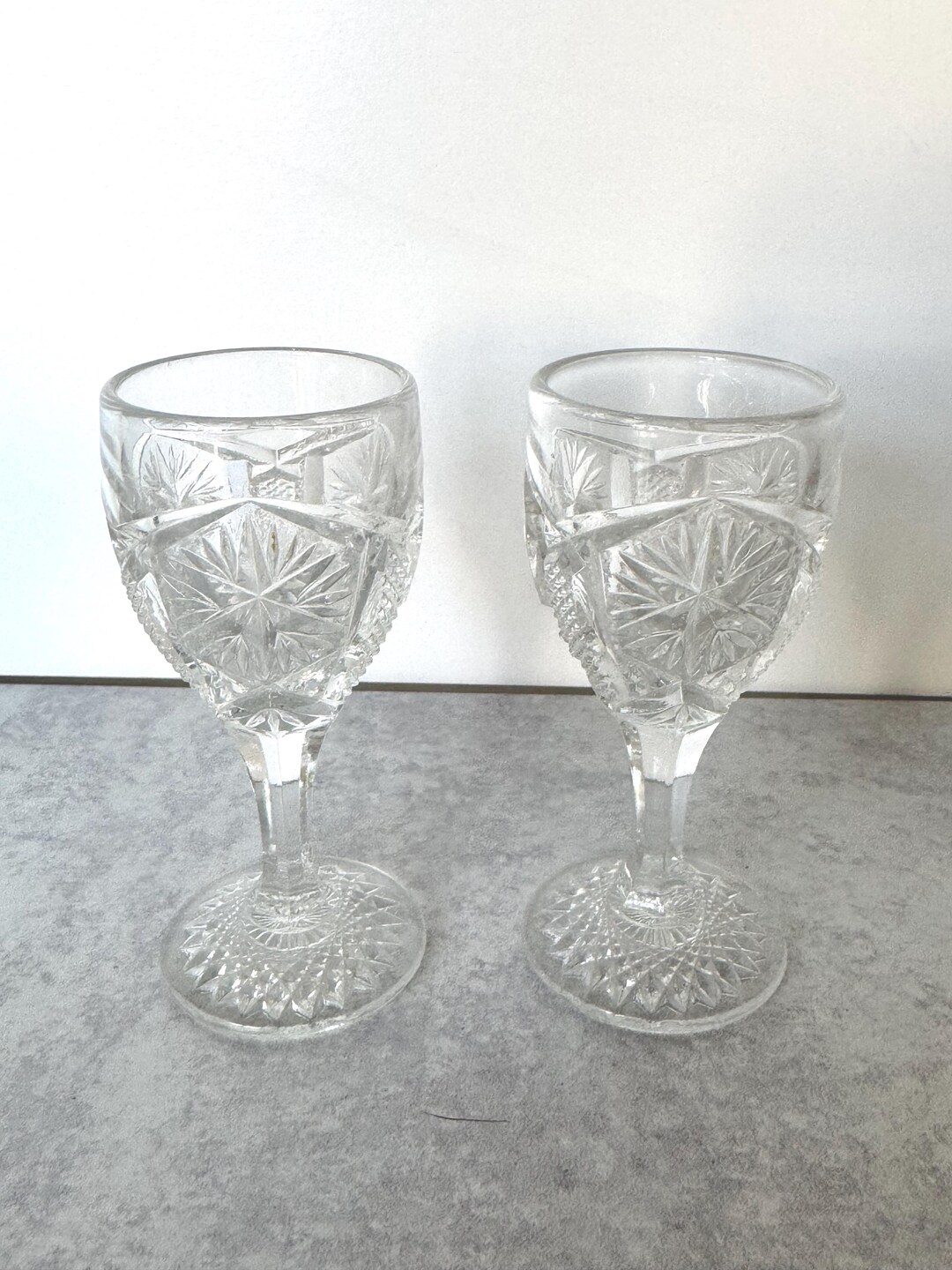 Imperial Glass #612 Star & File Pattern Vintage Cordials - Set of 2 - Etsy