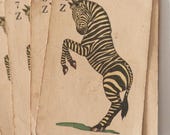 Vintage Animal Rummy Card Decks, Giraffe,Elephant,Kangaroo,Zebra, Ephemera,Crafts