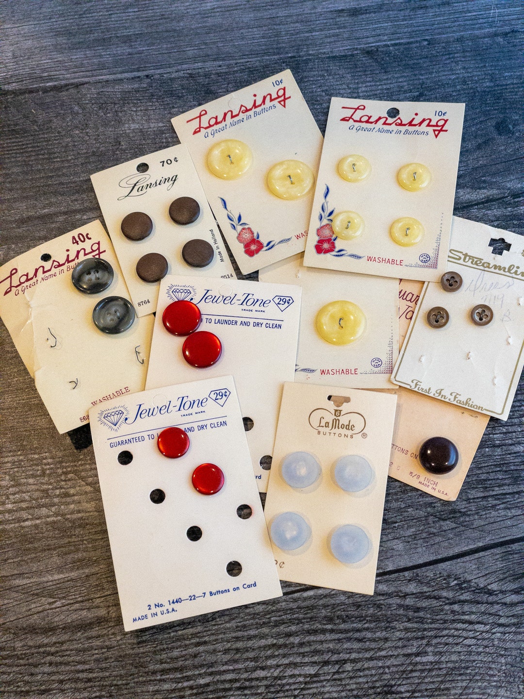 Vintage Large Group of Buttons on Cards - Etsy