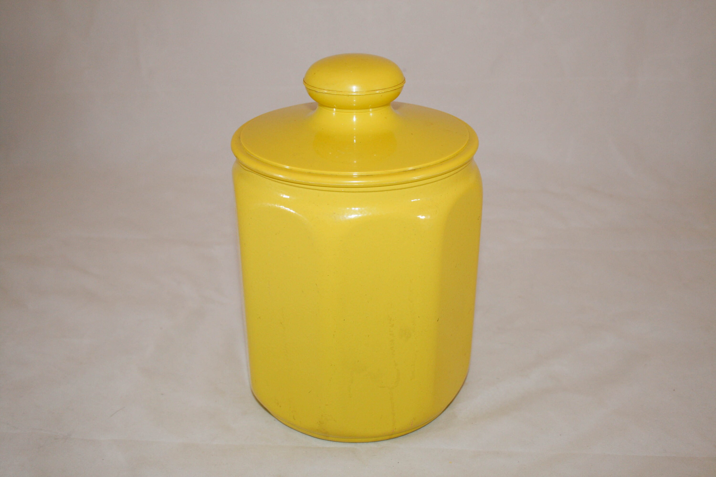 Vintage Kromex Yellow Canister With Fruit and Flower Motif Etsy UK