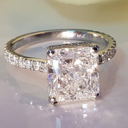 3 Carat Radiant Cut Engagement Ring IGI Certified CVD Lab Etsy