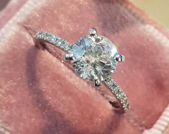 Natürliche 2 Karat G SI1 Diamant-Verlobungsring im Rundschliff - 14 / 18K Gold