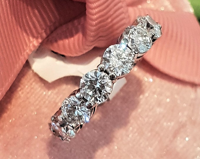 4.50 Carats Ideal round brilliant cut CVD lab grown eternity band