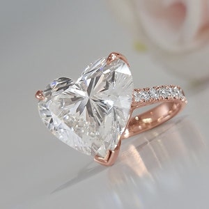 9 Carat Heart Diamond Engagement Ring, Heart Shaped Diamond Ring, CVD Lab Grown Diamond Engagement Ring IGI Certified, Heart Diamond Ring