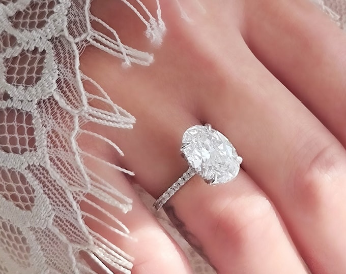 4 Carat Oval Diamond Engagement Ring, 4CT Oval F VS1 CVD Lab Grown Diamond Engagement Ring, IGI Certified, Oval Engagement Ring, Lab Rings