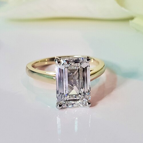 Diamond Engagement Ring 3.61 Carat Emerald Cut 3 Carat | Etsy