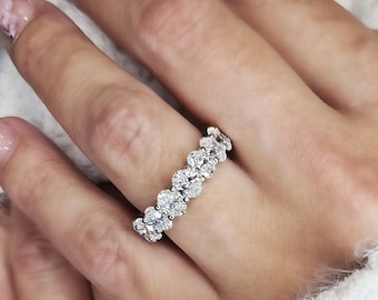 5.60 Carats IGL Certified Full Eternity Wedding Band, Oval Eternity Wedding ring, Oval Cut Eternity Ring, Stackable Eternity Ring