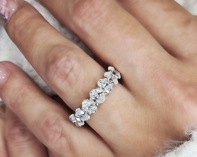 5.60 Carats IGL Certified Full Eternity Wedding Band, Oval Eternity Wedding ring, Oval Cut Eternity Ring, Stackable Eternity Ring