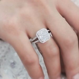 3 Carat Radiant Cut Diamond Engagement Ring, Lab Grown Diamond Engagement Ring, Radiant Cut Diamond Ring, CVD Diamond Ring, IGI Certified