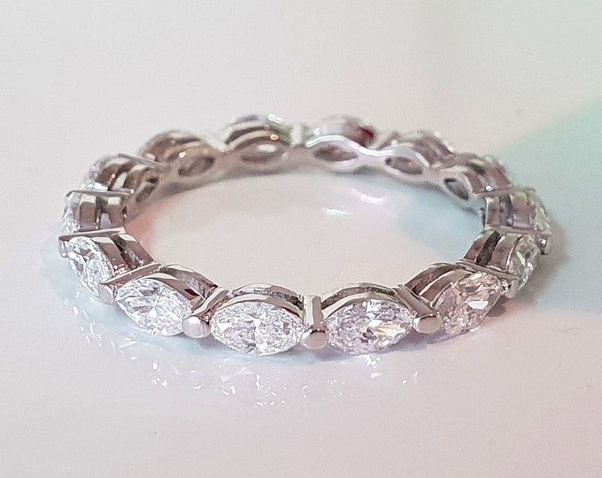 1.40 carats Marquise cut Lab Grown Eternity Wedding Band