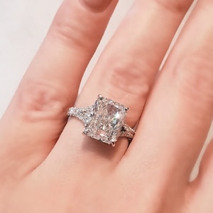 4 Carat Radiant Diamond Engagement Ring, Lab Grown Diamond Engagement Ring, Big  Diamond Ring, CVD Diamond Ring, Radiant cut Diamond Ring