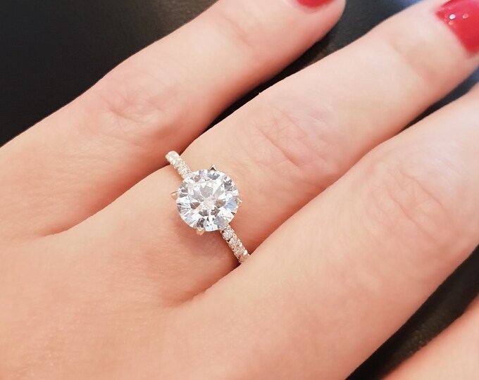 Yellow Gold 1.50 Tcw Round Cut CVD Lab Grown Diamond Engagement Ring