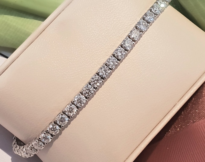 6.5 carats CVD Lab Grown Diamond Tennis Bracelet