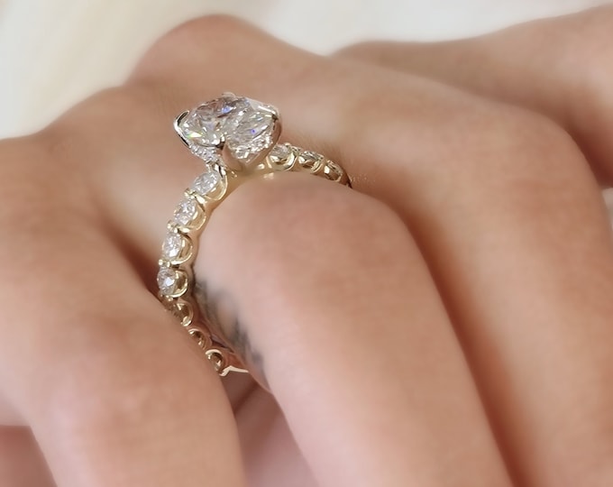 2.5ct Oval Diamond Engagement Ring – E/F VVS IGI Certified – Lab Grown Diamond – 14k Gold Solitaire Ring – Ethical Wedding Jewelry