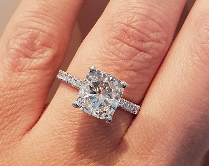 1.80 Carat Cushion Cut Diamond Engagement Ring, IGL Certified F SI1 Cushion Cut Diamond Wedding Ring, Diamond Engagement Ring, Free Shipping