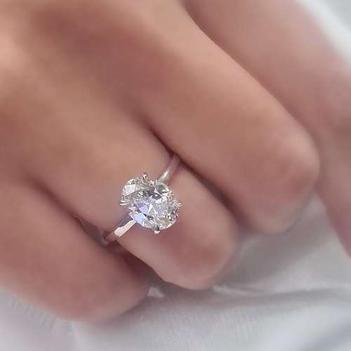 IGI Certified 2 Ct Oval Lab Created Diamond Engagement Ring Etsy UK