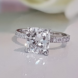 3 Carat Cushion Ring, 3 CT IGI Certified F VS1 CVD Lab Diamond Cushion Cut Engagement Ring, Lab Grown Diamond Engagement Ring, Lab Rings