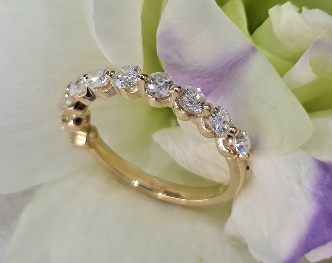 SGL Certified 0.85 Carats Round Brilliant Cut CVD Lab grown Diamond wedding band