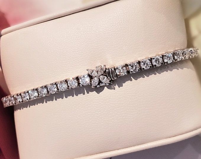 7 Carats unique CVD lab grown diamonds tennis bracelet