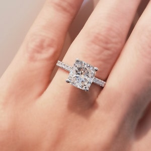 2 Carat Cushion Cut Diamond Engagement Ring, IGI Certified, CVD Diamond Engagement Ring, IGI Certified, 2Ct Cushion Diamond Engagement Ring
