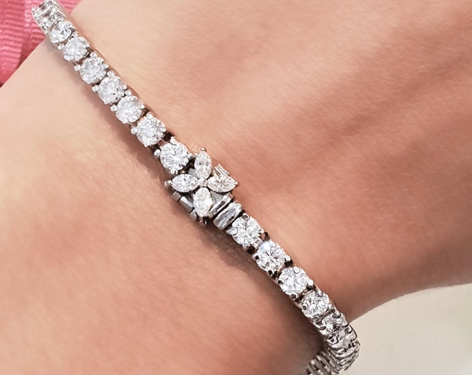 7 Carats unique CVD lab grown diamonds tennis bracelet