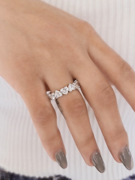 Coppia Di Fedine In Argento 925 Finitura Martellata - Flores Gioielli, Fedine Ar - Foto 6