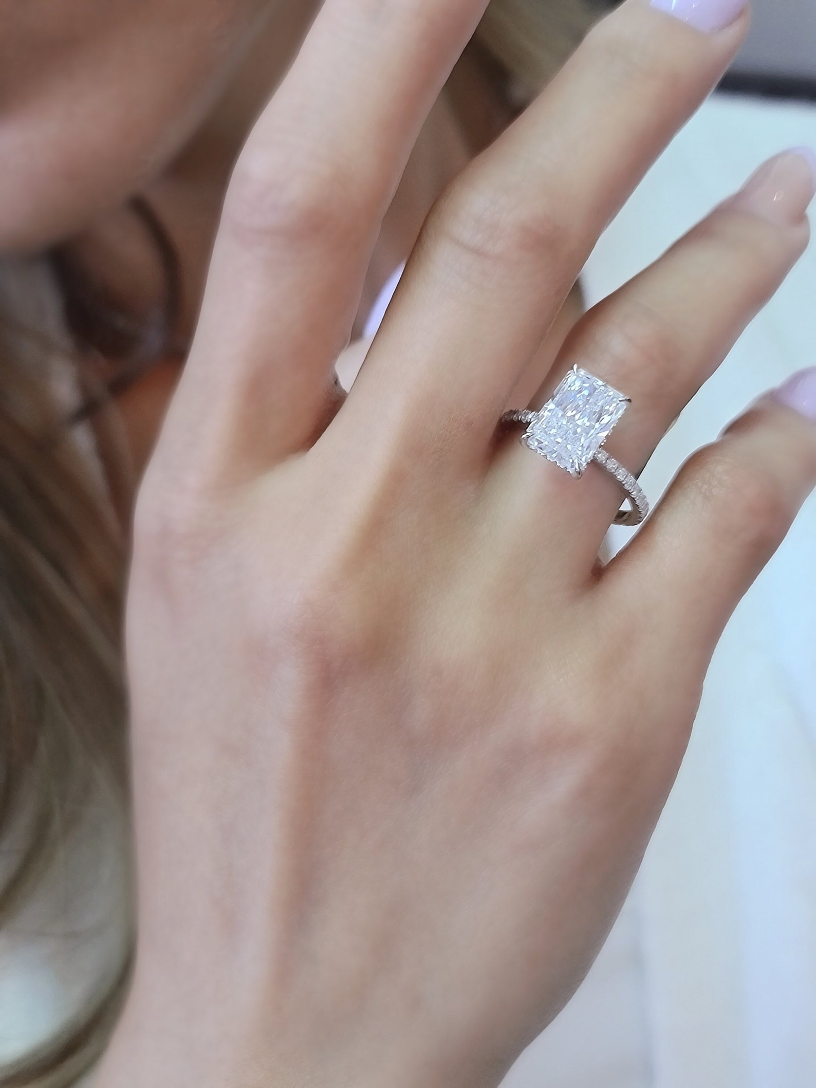 14K Gold Radiant Cut Engagement Ring 4 Carat Wedding Ring - Etsy