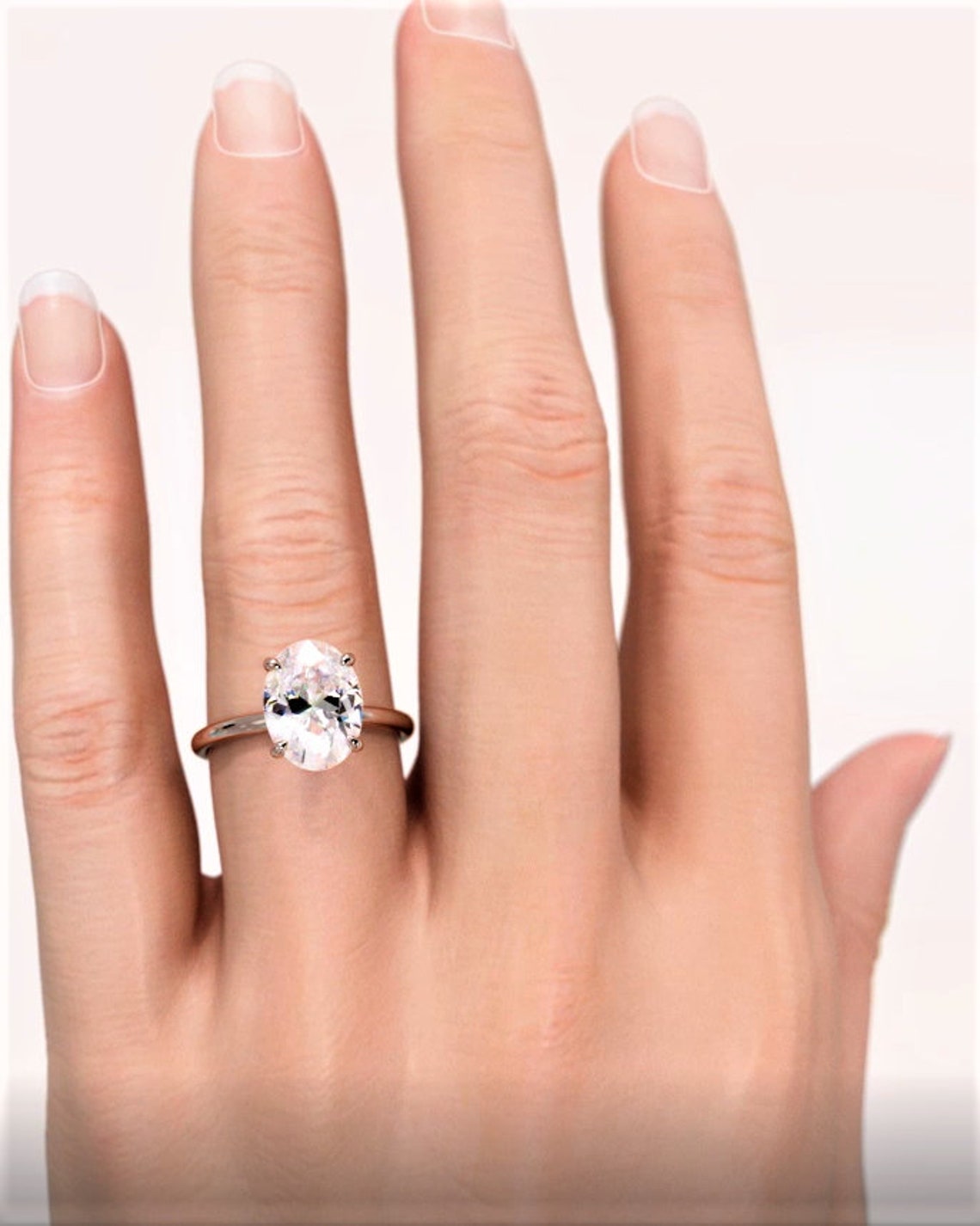 2 Carat Oval Diamond Lab Grown Diamond Engagement Ring Lab Etsy