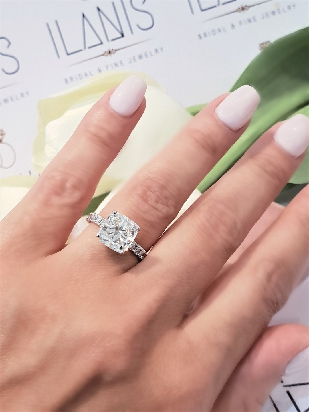 Carat Cushion E/VVS IGI Certified Total Ct Lab Grown Diamond  Engagement Ring, 14K Gold Finland