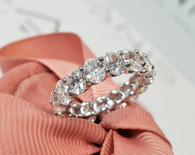 Oval Eternity Wedding ring, 5.60 Carats IGL Certified Full Eternity Wedding Band, Oval Cut Eternity Ring, Stackable Eternity Ring