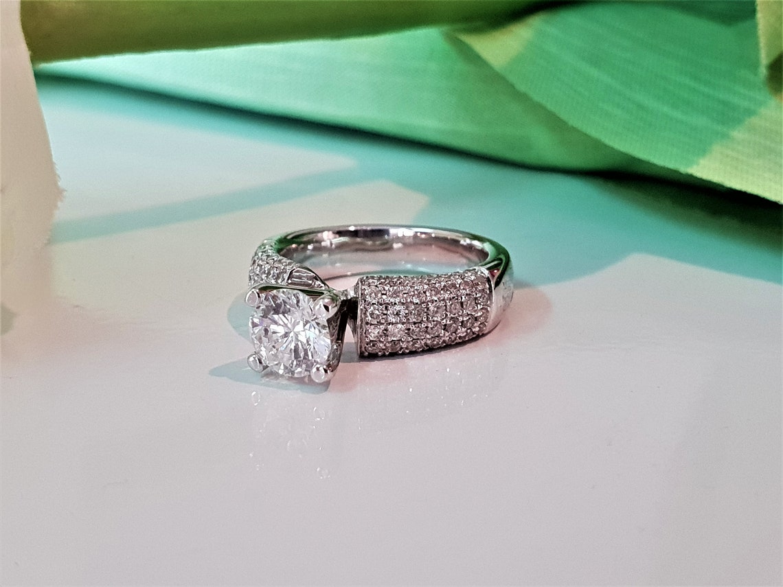 2 Carat Lab Grown Diamond Engagement Ring 2ct Round Cut Etsy