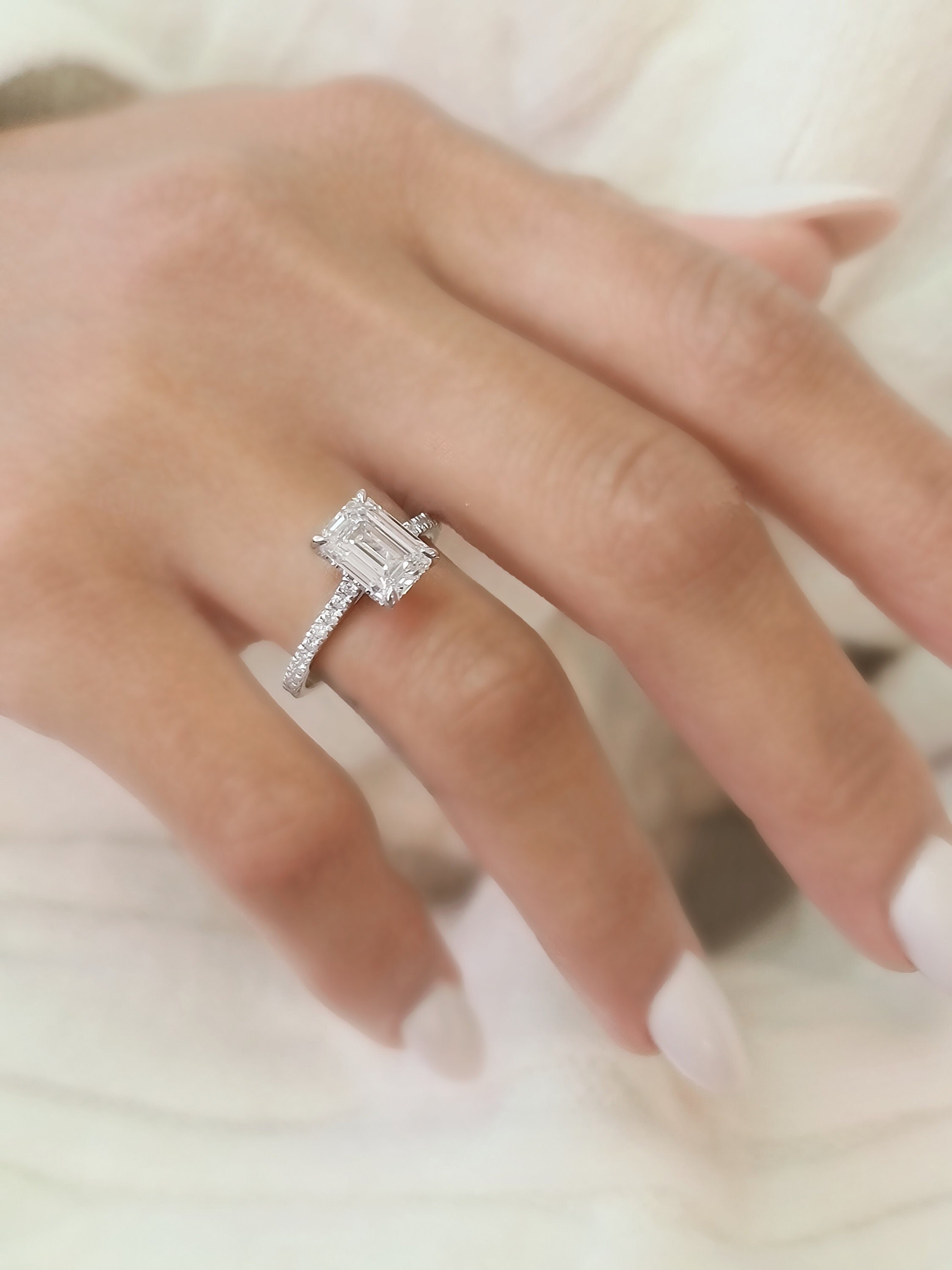 2.5 Carat Emerald Cut Diamond Ring, 2.5ct Emerald Diamond Ring, CVD Lab  Grown Diamond Ring, Lab Grown Diamond Engagement Ring,igi Certified - Etsy  UK