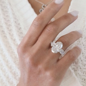 8 Karat ovaler Diamant-Verlobungsring, Labordiamant-Verlobungsring, Labordiamantring, IGI-ZERTIFIZIERT, ovaler Ring, ovaler Schliff, 3-Steine-Ring