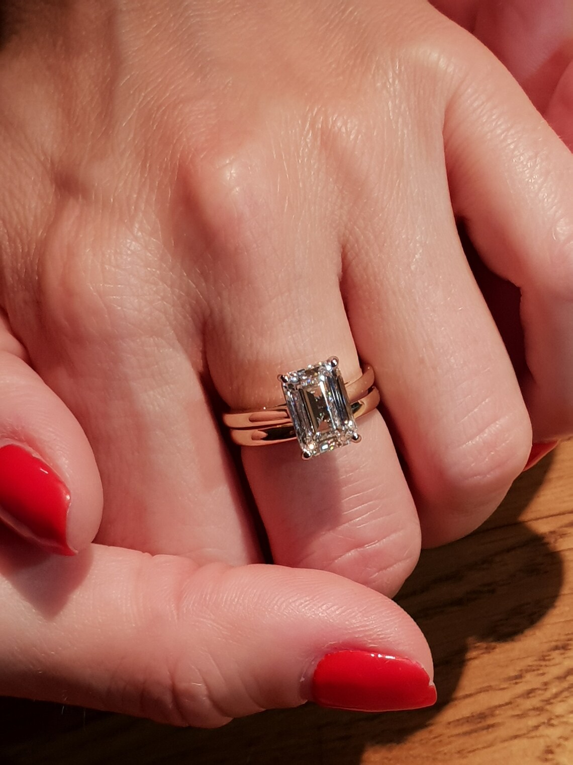 4 Carat Emerald Cut Lab Created Diamond Engagement Ring Etsy