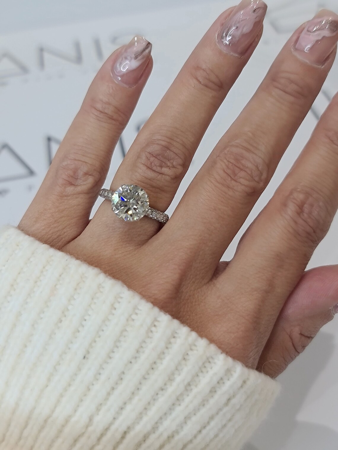 Lab Grown Engagement Ring 2 CT Brilliant Cut IGI Certified Etsy