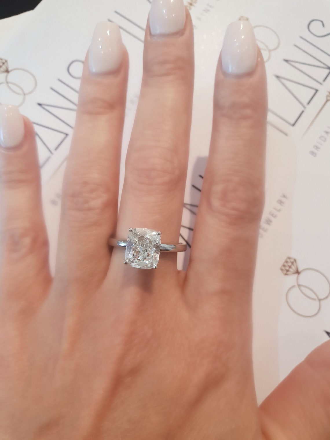 3 CT Cushion Diamond Engagement Ring 3 Carat Cushion Cut Lab Etsy