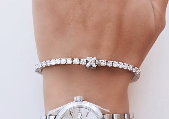 Mens 14K Diamond Bracelet 7CT | eBay