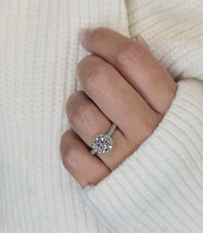 Lab Grown Engagement Ring 2 CT Brilliant Cut IGI Certified Etsy