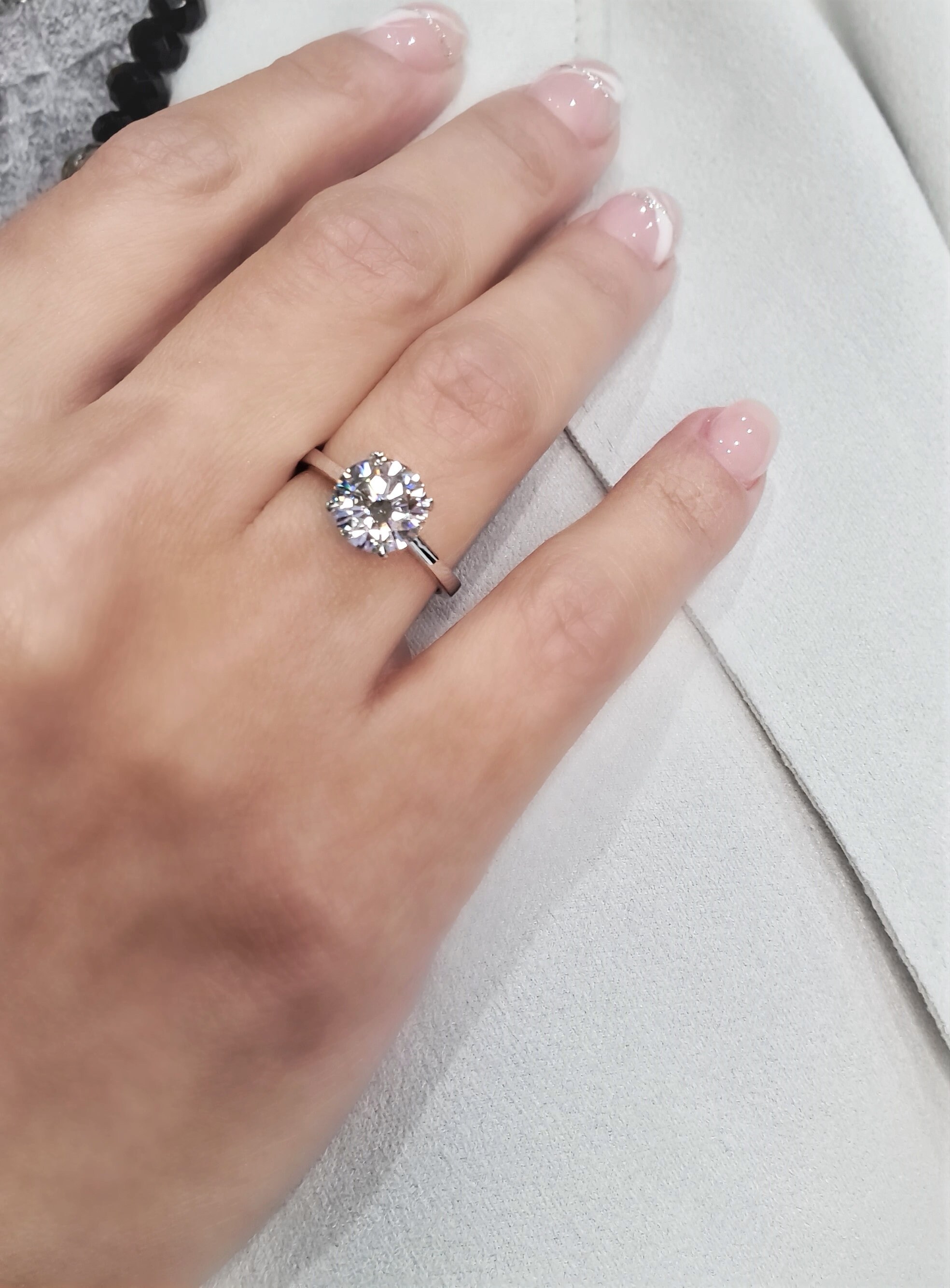 ANELLO DI FIDANZAMENTO con diamante in oro bianco 14k da 1,50 carati a