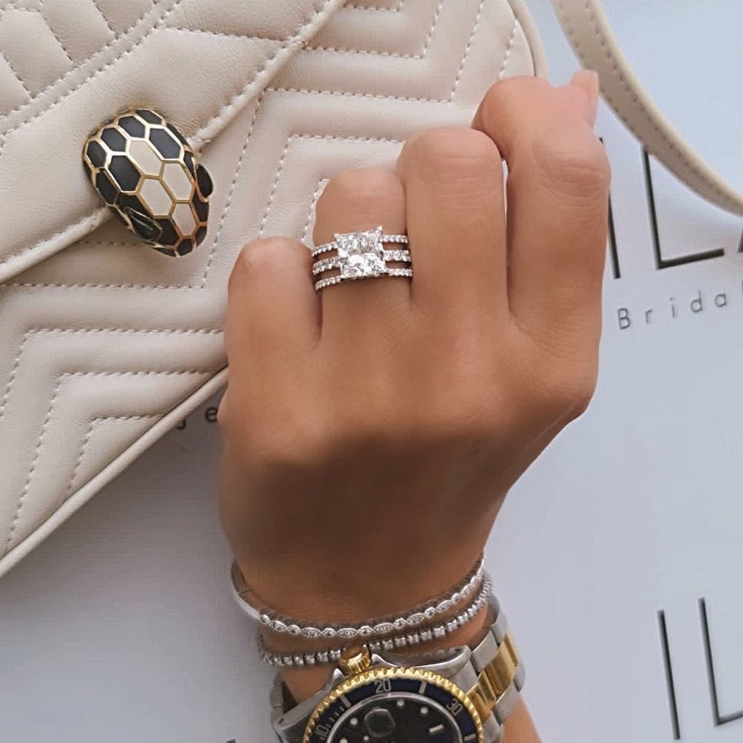 Igi Certified Carat E/VVS Princess Cut CVD Lab Diamond Engagement Ring,  14/18K UK